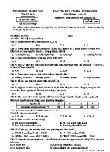 Đề kiểm tra học kỳ I môn Hóa học Lớp 10 - Mã đề 308 - Năm học 2018-2019 - Sở giáo dục và đào tạo Quảng Nam